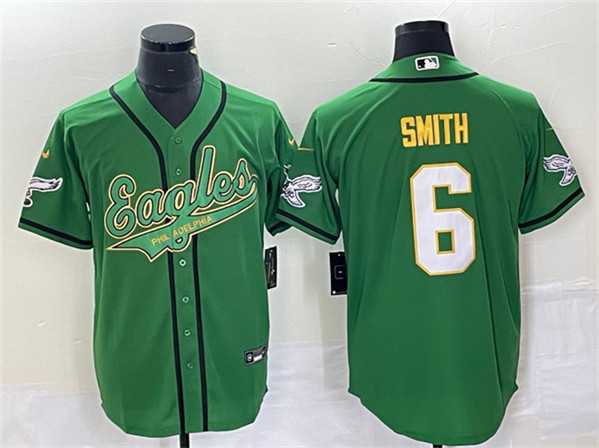 Men's Philadelphia Eagles #6 DeVonta Smith Green Gold Cool Base Baseball Stitched Jersey,We sell and wholesale Men's Philadelphia Eagles #6 DeVonta Smith Green Gold Cool Base Baseball Stitched Jersey on line form chian!